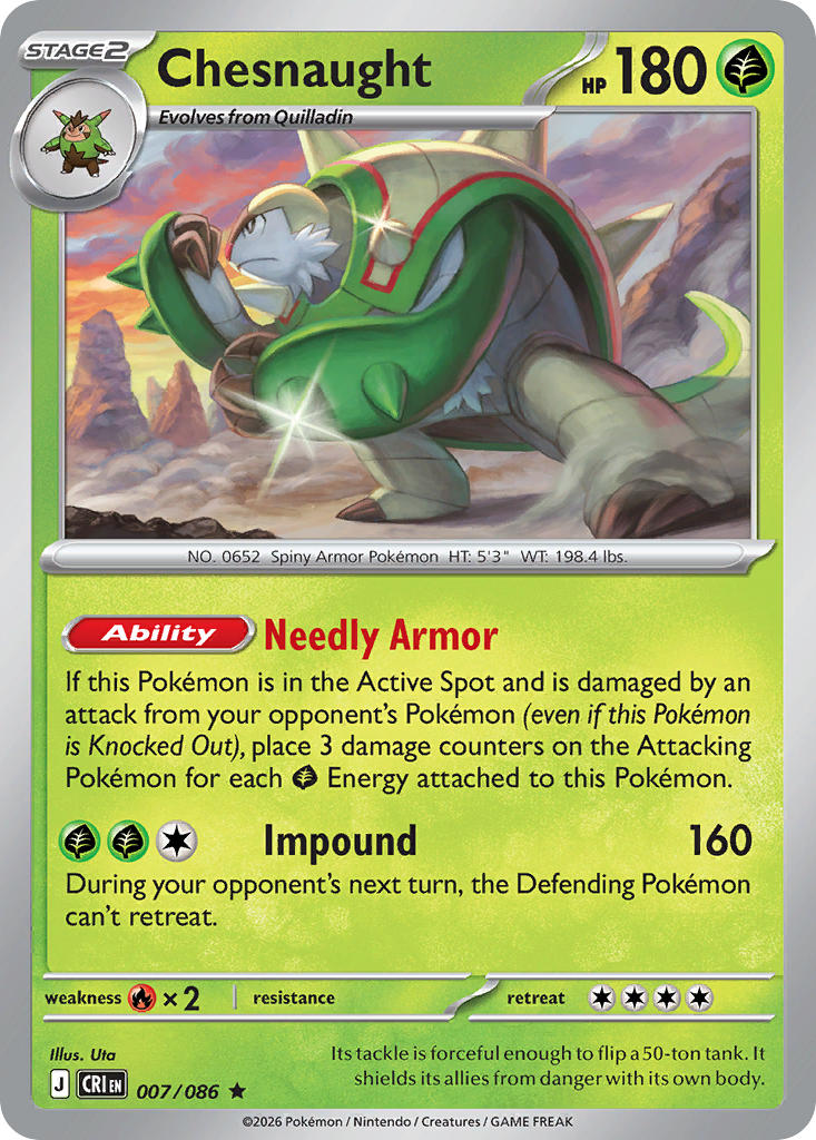 Chesnaught 007/086 - POKEMON MEGA EVOLUTION: CHAOS RISING