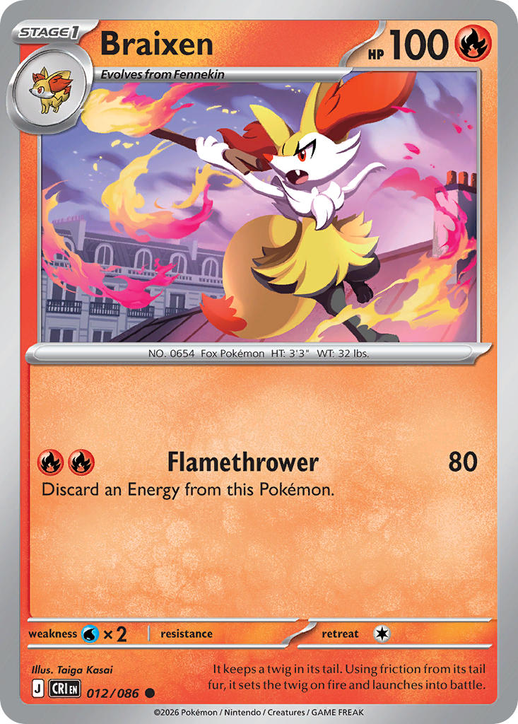 Braixen 012/086 - POKEMON MEGA EVOLUTION: CHAOS RISING