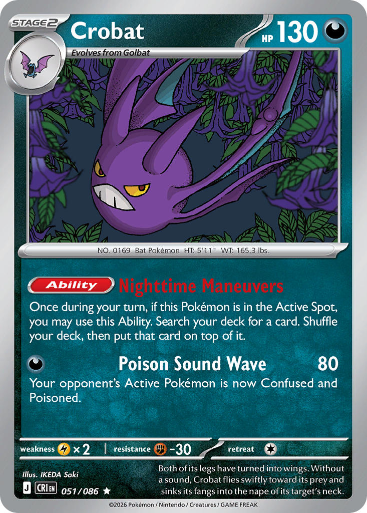 Crobat 051/086 - POKEMON MEGA EVOLUTION: CHAOS RISING