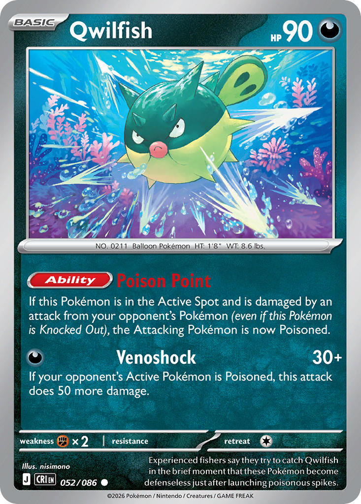 Qwilfish 052/086 - POKEMON MEGA EVOLUTION: CHAOS RISING
