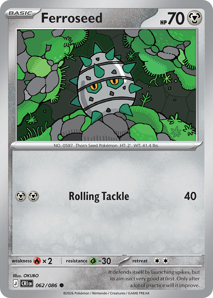 Ferroseed 062/086 - POKEMON MEGA EVOLUTION: CHAOS RISING