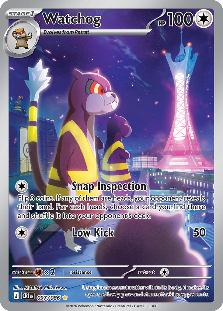 Watchog 097/086 - POKEMON MEGA EVOLUTION: CHAOS RISING - Pokemon Single Card