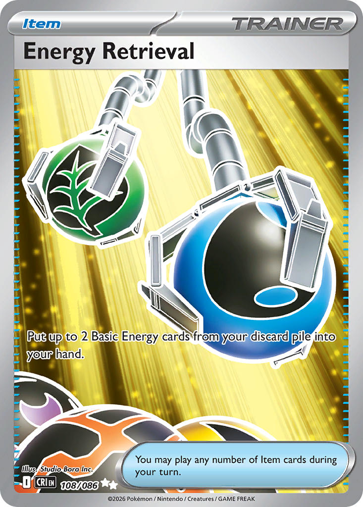 Energy Retrieval 108/086 - POKEMON MEGA EVOLUTION: CHAOS RISING - Pokemon Single Card