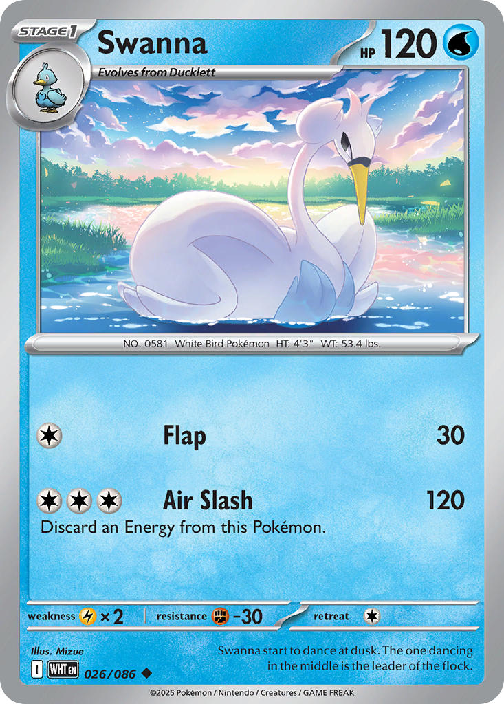 Swanna 026/086 - POKEMON SCARLET & VIOLET: WHITE FLARE