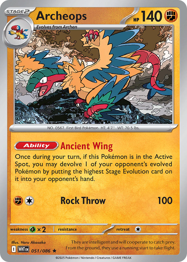 Archeops 051/086 - POKEMON SCARLET & VIOLET: WHITE FLARE