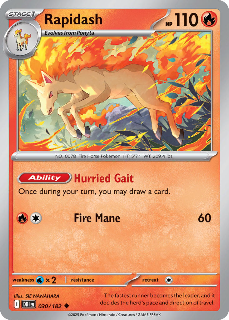 Rapidash 030/182 - POKEMON SCARLET & VIOLET: DESTINED RIVALS - Pokemon Single Card