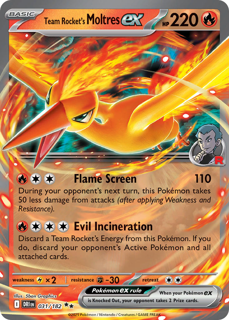 Team Rocket's Moltres ex 031/182 - POKEMON SCARLET & VIOLET: DESTINED RIVALS - Pokemon Single Card