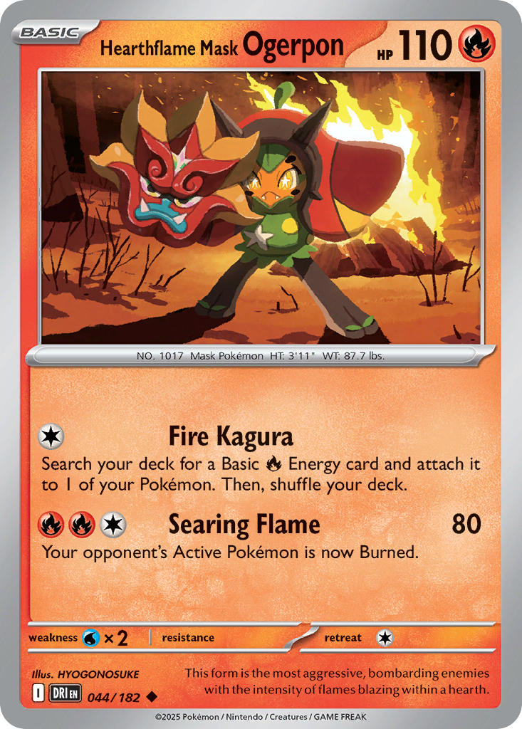 Hearthflame Mask Ogerpon 044/182 - POKEMON SCARLET & VIOLET: DESTINED RIVALS