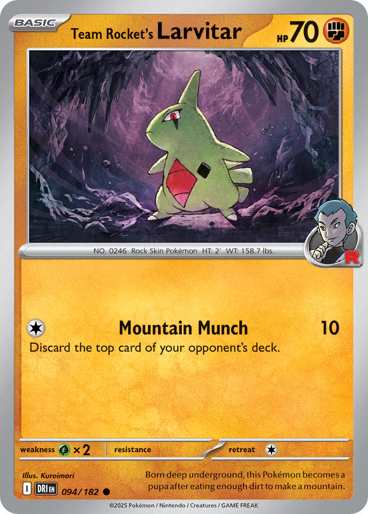 Team Rocket's Larvitar 094/182 - POKEMON SCARLET & VIOLET: DESTINED RIVALS