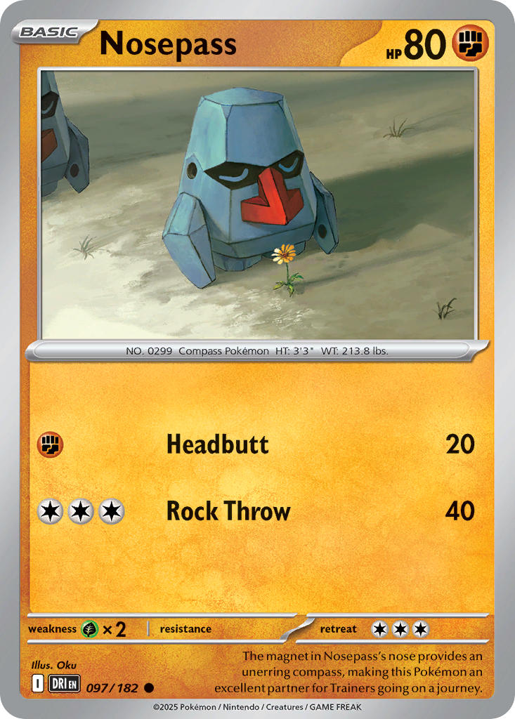 Nosepass 097/182 - POKEMON SCARLET & VIOLET: DESTINED RIVALS - Pokemon Single Card
