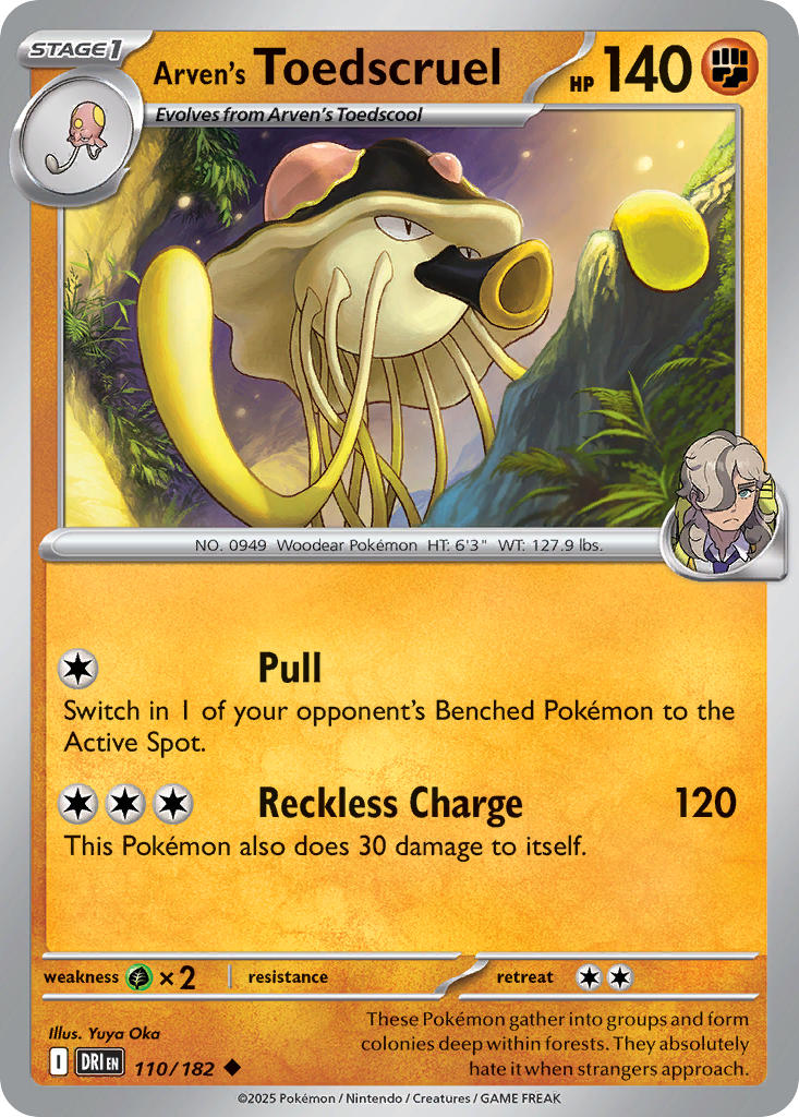 Arven's Toedscruel 110/182 - POKEMON SCARLET & VIOLET: DESTINED RIVALS