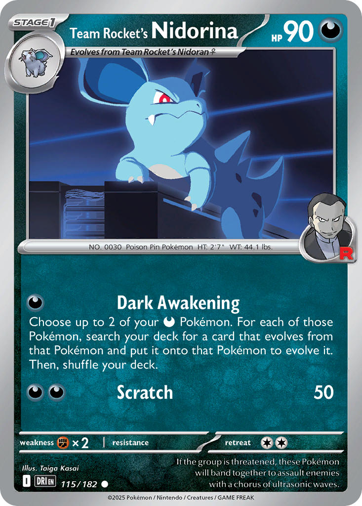Team Rocket's Nidorina 114/182 - POKEMON SCARLET & VIOLET: DESTINED RIVALS - Pokemon Single Card