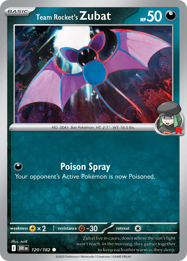Team Rocket's Zubat 120/182 - POKEMON SCARLET & VIOLET: DESTINED RIVALS - Pokemon Single Card