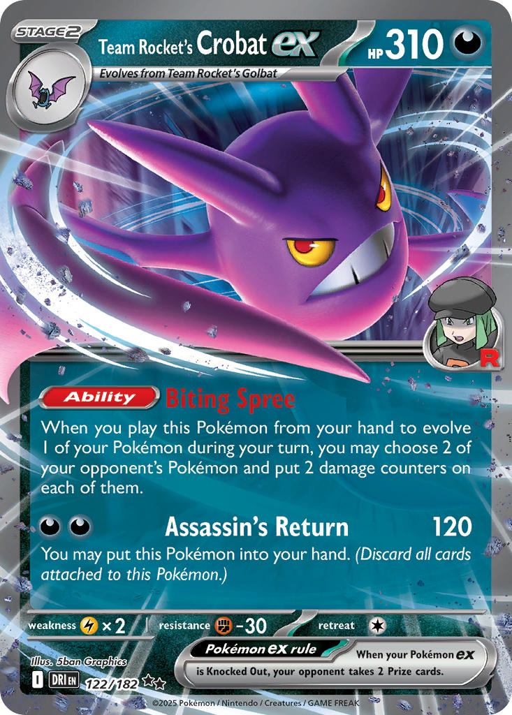 Team Rocket's Crobat ex 122/182 - POKEMON SCARLET & VIOLET: DESTINED RIVALS - Pokemon Single Card