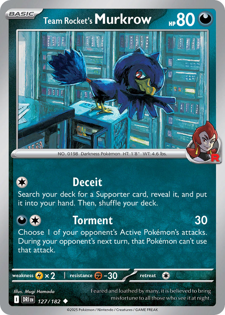 Team Rocket's Murkrow 127/182 - POKEMON SCARLET & VIOLET: DESTINED RIVALS