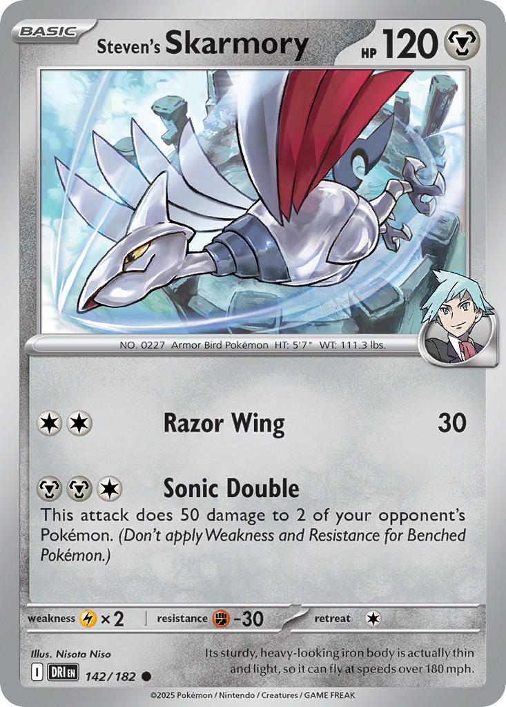 Steven's Skarmory 142/182 - POKEMON SCARLET & VIOLET: DESTINED RIVALS