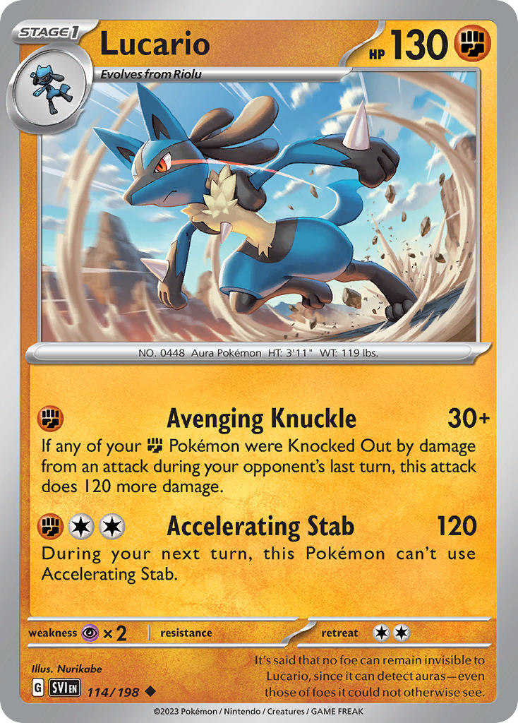 Lucario 114/198 - POKEMON SCARLET & VIOLET: BASE SET - Pokemon Single Card