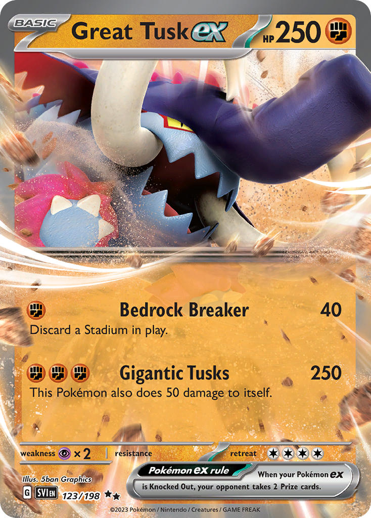 Great Tusk ex 123/198 - POKEMON SCARLET & VIOLET: BASE SET - Pokemon Single Card