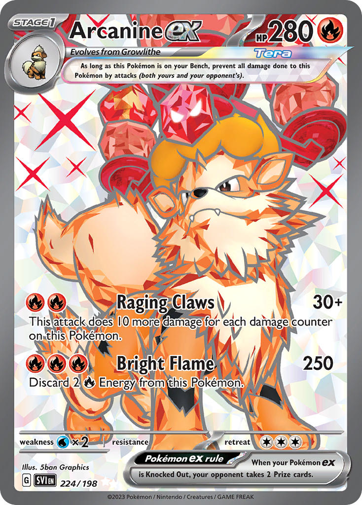 Arcanine ex 224/198 - POKEMON SCARLET & VIOLET: BASE SET - Pokemon Single Card
