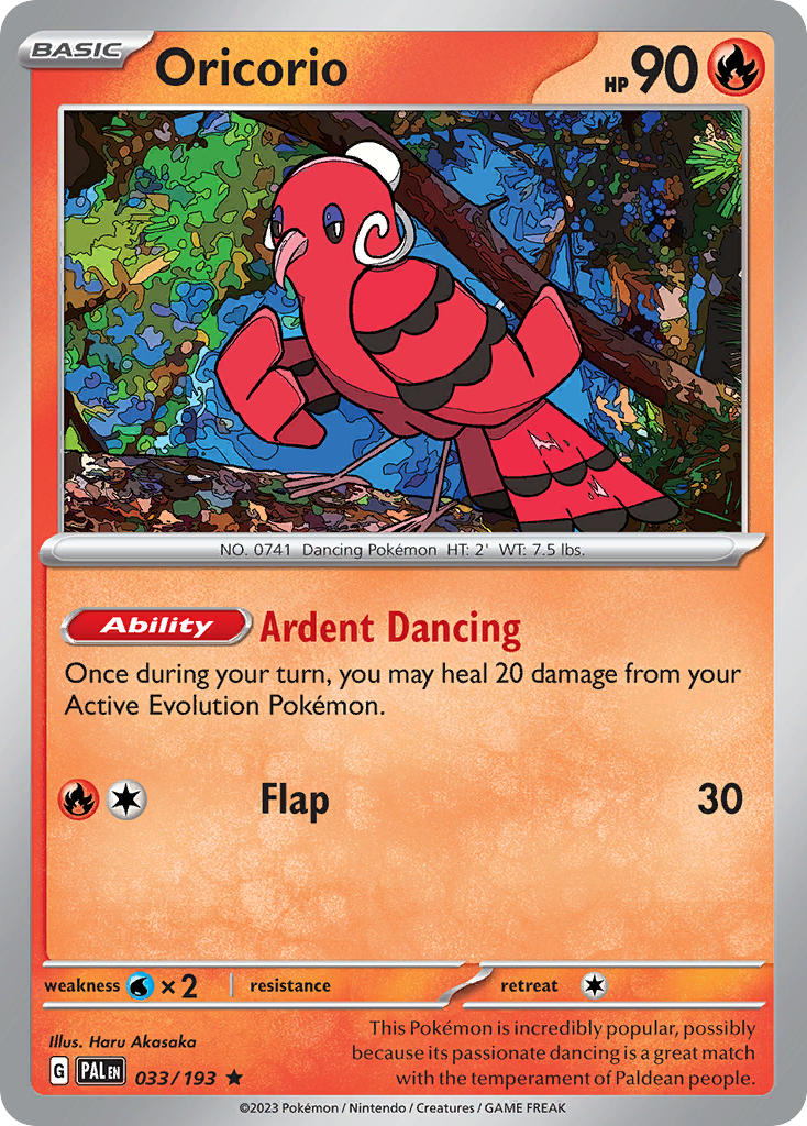 Oricorio 033/193 - POKEMON SCARLET & VIOLET: PALDEA EVOLVED - Pokemon Single Card