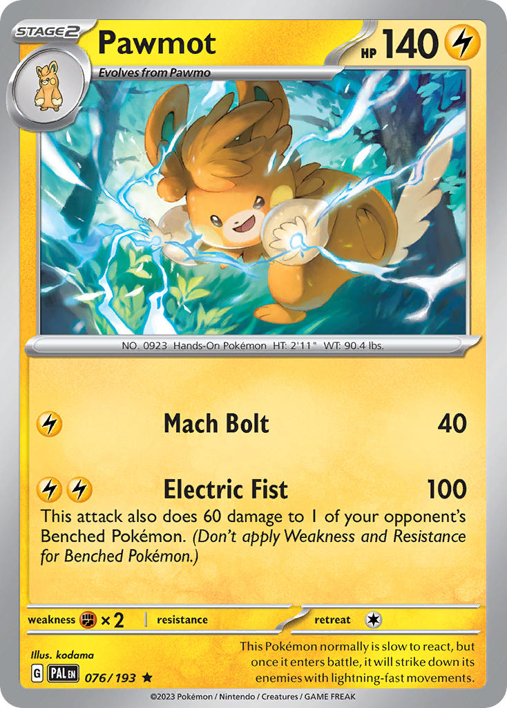 Pawmot 076/193 - POKEMON SCARLET & VIOLET: PALDEA EVOLVED - Pokemon Single Card