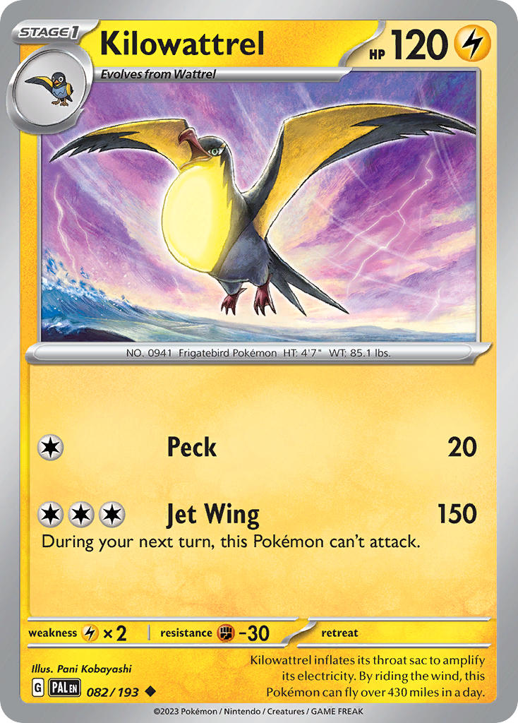 Kilowattrel 082/193 - POKEMON SCARLET & VIOLET: PALDEA EVOLVED - Pokemon Single Card