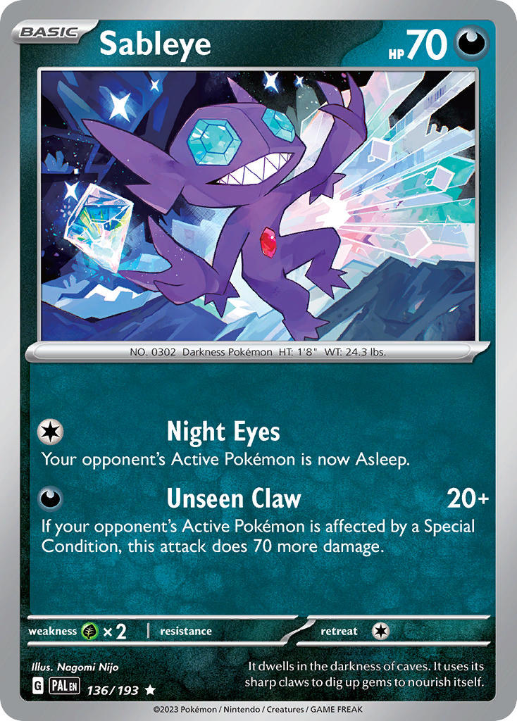 Sableye 136/193 - POKEMON SCARLET & VIOLET: PALDEA EVOLVED - Pokemon Single Card
