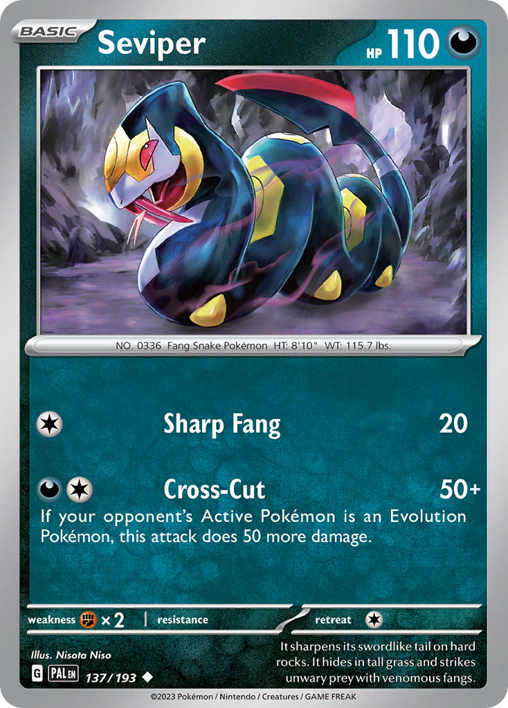 Seviper 137/193 - POKEMON SCARLET & VIOLET: PALDEA EVOLVED - Pokemon Single Card