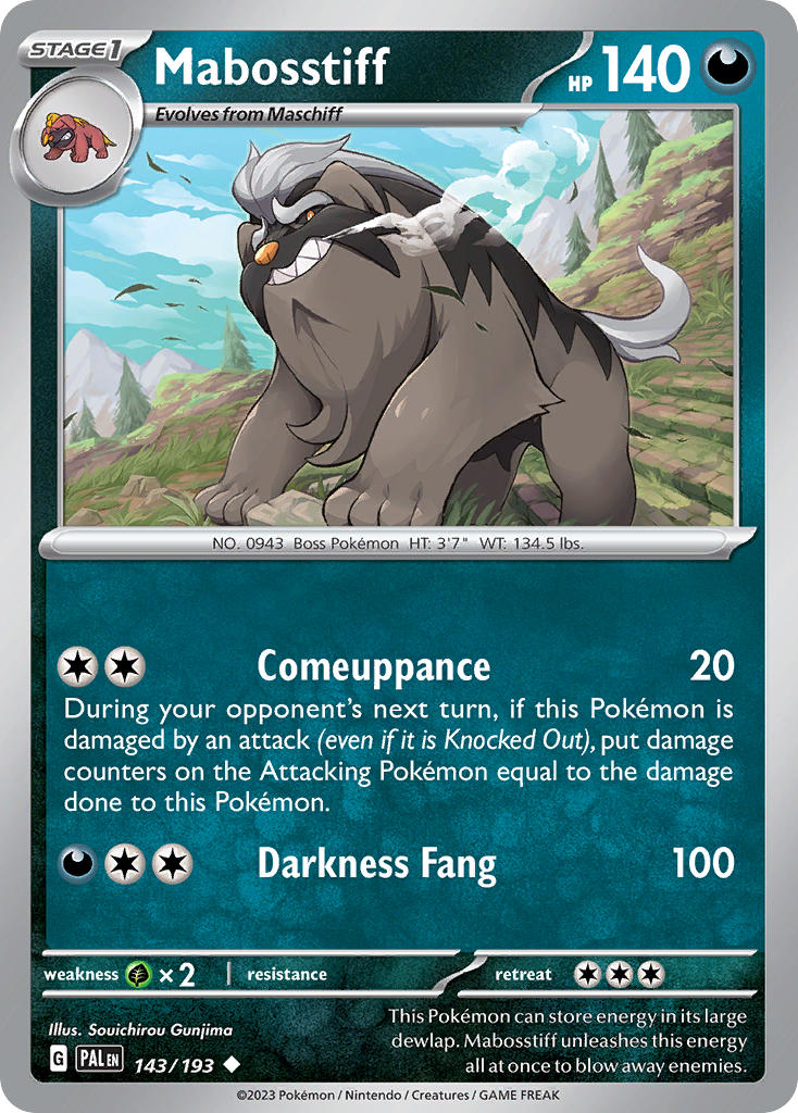 Mabosstiff 143/193 - POKEMON SCARLET & VIOLET: PALDEA EVOLVED - Pokemon Single Card
