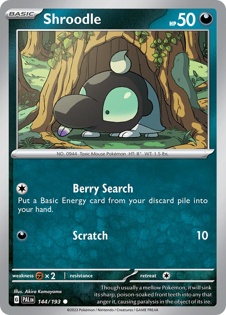 Shroodle 144/193 - POKEMON SCARLET & VIOLET: PALDEA EVOLVED - Pokemon Single Card
