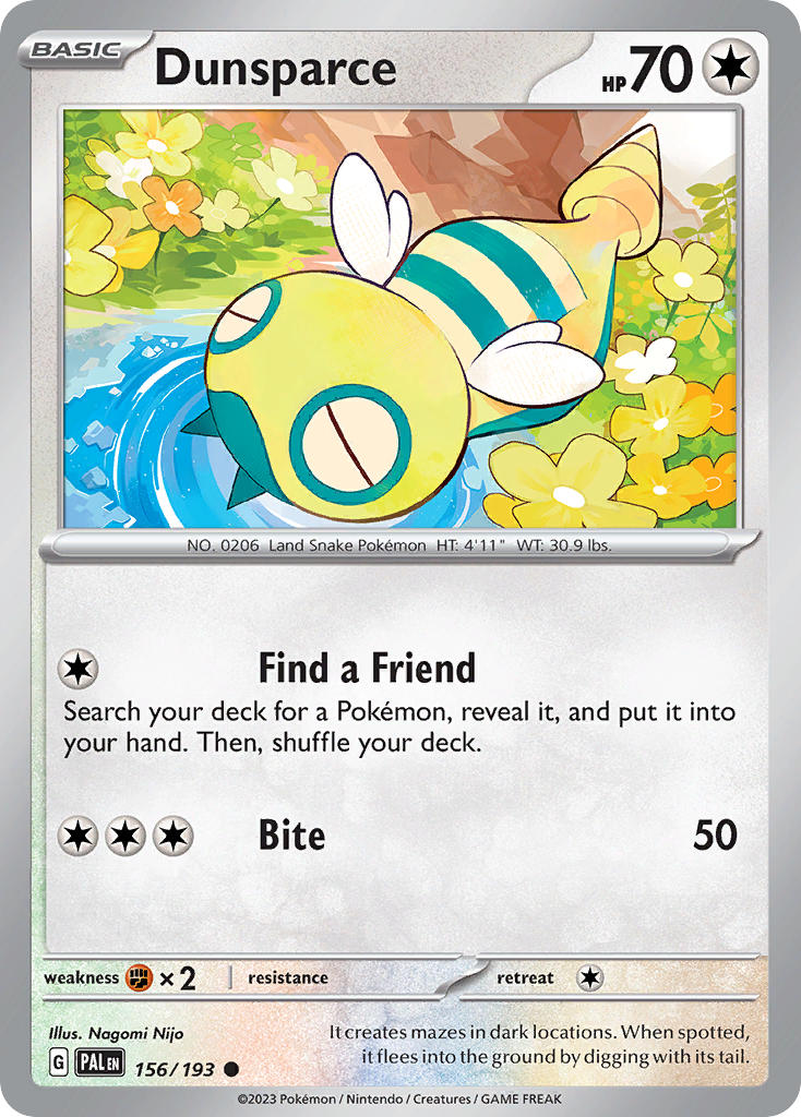 Dunsparce 156/193 - POKEMON SCARLET & VIOLET: PALDEA EVOLVED - Pokemon Single Card
