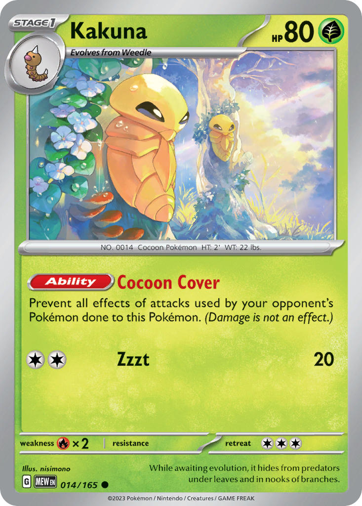 014/165 Kakuna - SCARLET AND VIOLET: 151 - Pokemon Single Card