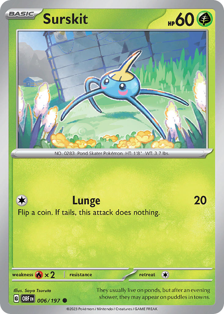 006/197 Surskit - SCARLET AND VIOLET: OBSIDIAN FLAMES - Pokemon Single Card