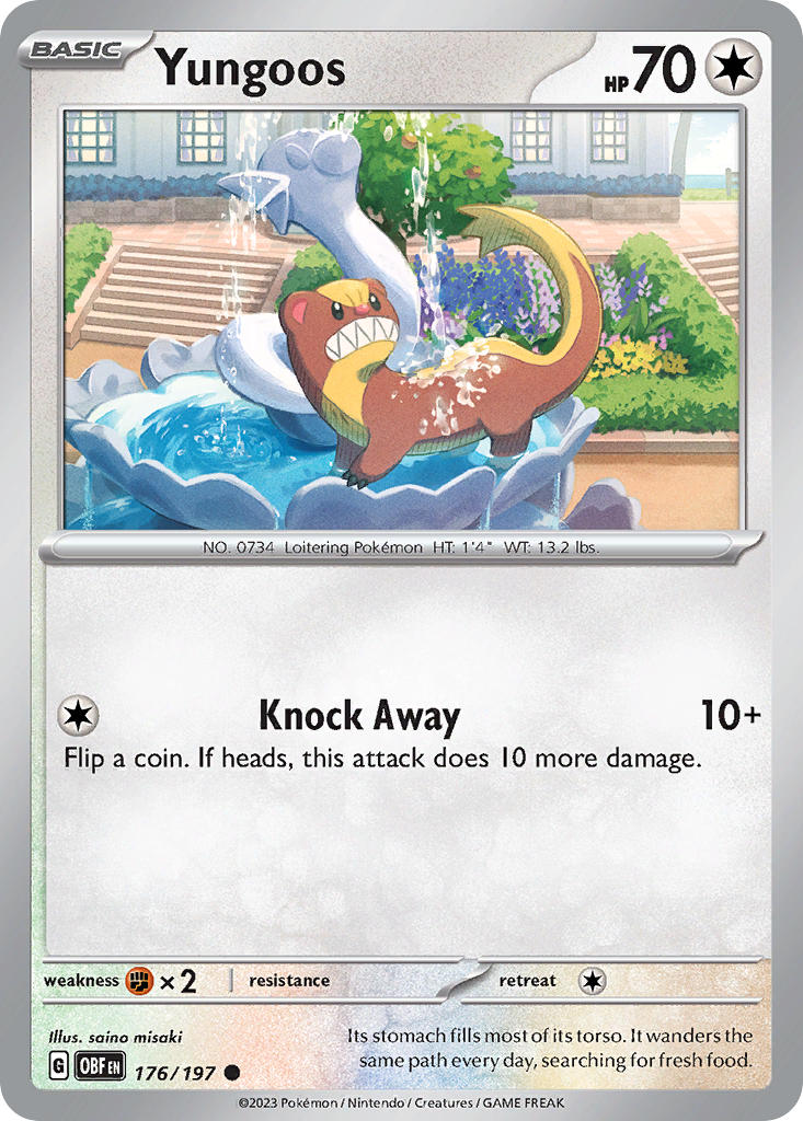 176/197 Yungoos - SCARLET AND VIOLET: OBSIDIAN FLAMES - Pokemon Single Card