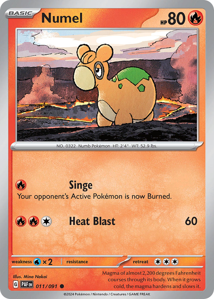 Numel 011/091 - POKEMON SCARLET & VIOLET: PALDEAN FATES - Pokemon Single Card