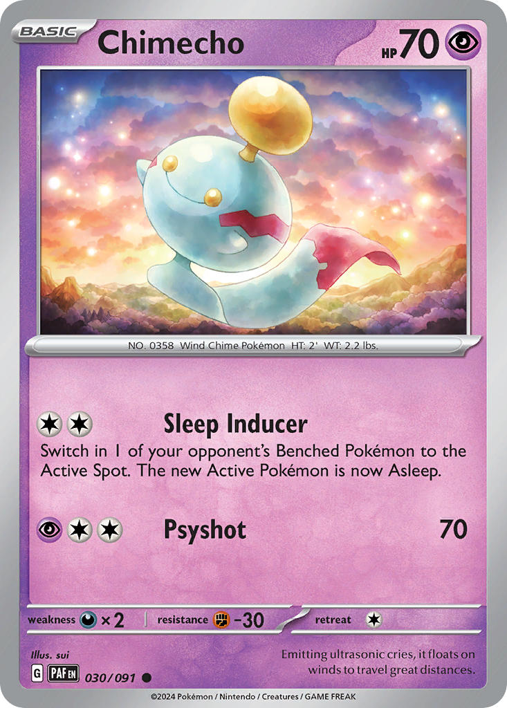Chimecho 030/091 - POKEMON SCARLET & VIOLET: PALDEAN FATES - Pokemon Single Card