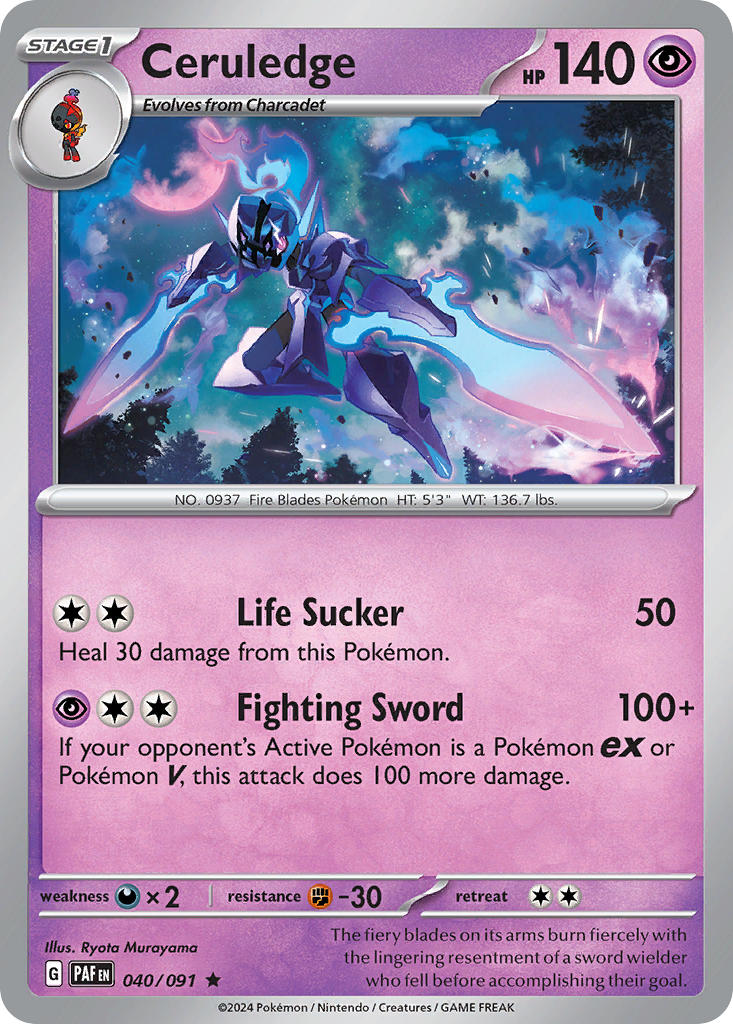 Ceruledge 040/091 - POKEMON SCARLET & VIOLET: PALDEAN FATES - Pokemon Single Card