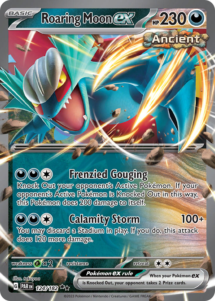 124/182 Roaring Moon ex - SCARLET AND VIOLET: PARADOX RIFT - Pokemon Single Card