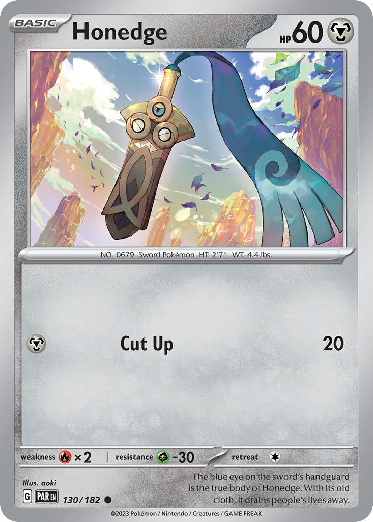 130/182 Honedge - SCARLET AND VIOLET: PARADOX RIFT - Pokemon Single Card