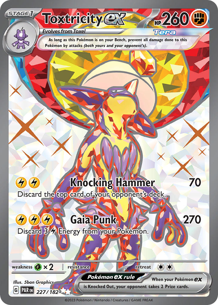 227/182 Toxtricity ex - SCARLET AND VIOLET: PARADOX RIFT - Pokemon Single Card