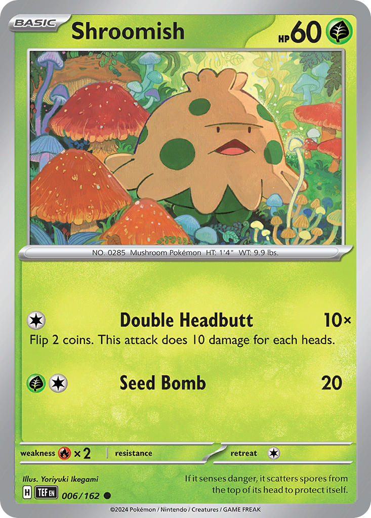 006/162 Shroomish - SCARLET AND VIOLET: TEMPORAL FORCES - Pokemon Single Card