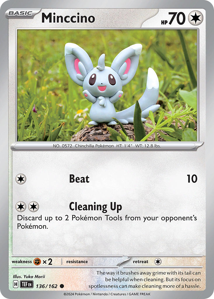 136/162 Minccino - SCARLET AND VIOLET: TEMPORAL FORCES - Pokemon Single Card