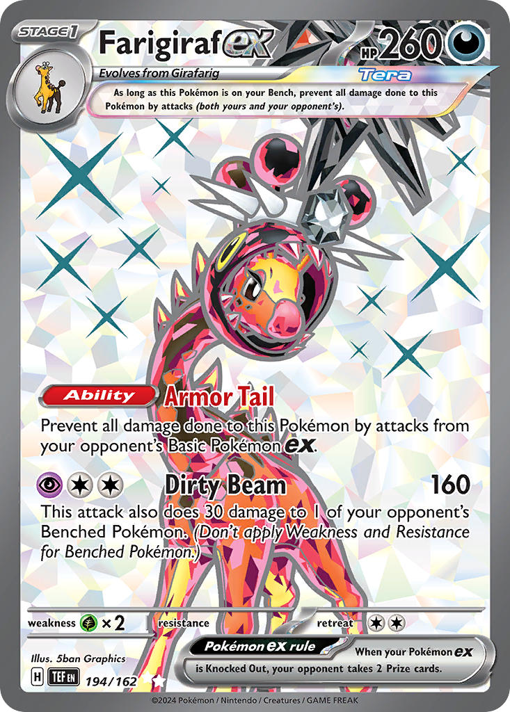194/162 Farigiraf ex - SCARLET AND VIOLET: TEMPORAL FORCES - Pokemon Single Card