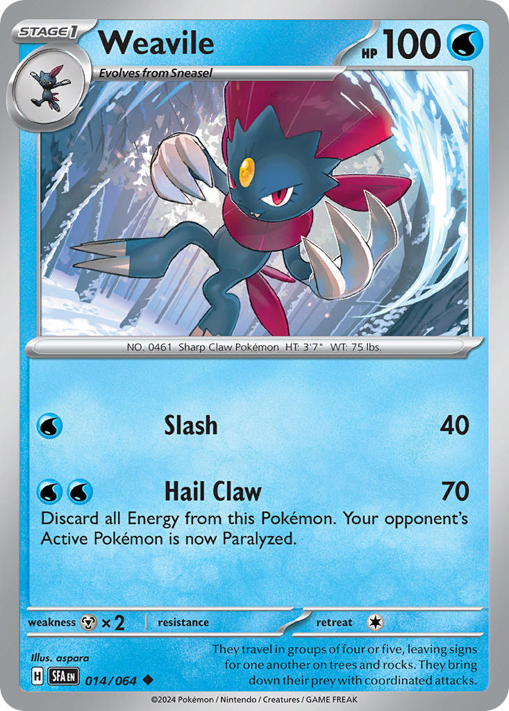 Weavile 014/064 - POKEMON SCARLET & VIOLET: SHROUDED FABLE - Pokemon Single Card