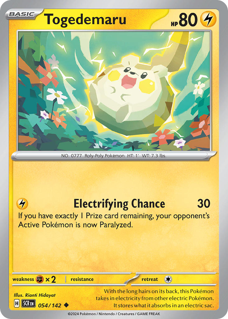 Togedemaru 054/142 - POKEMON SCARLET & VIOLET: STELLAR CROWN - Pokemon Single Card