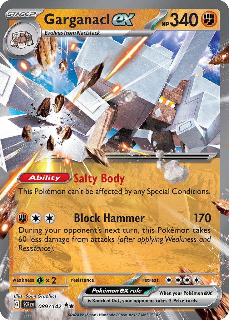 Garganacl ex 089/142 - POKEMON SCARLET & VIOLET: STELLAR CROWN - Pokemon Single Card