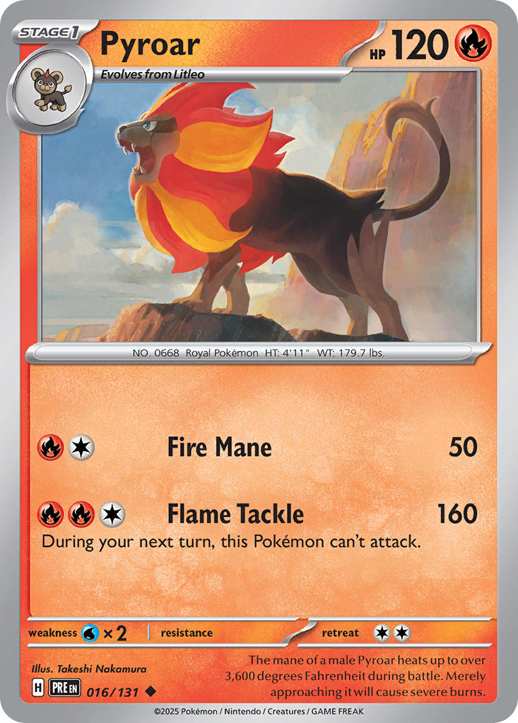 016/131 Pyroar - SCARLET & VIOLET: PRISMATIC EVOLUTIONS - Pokemon Single Card
