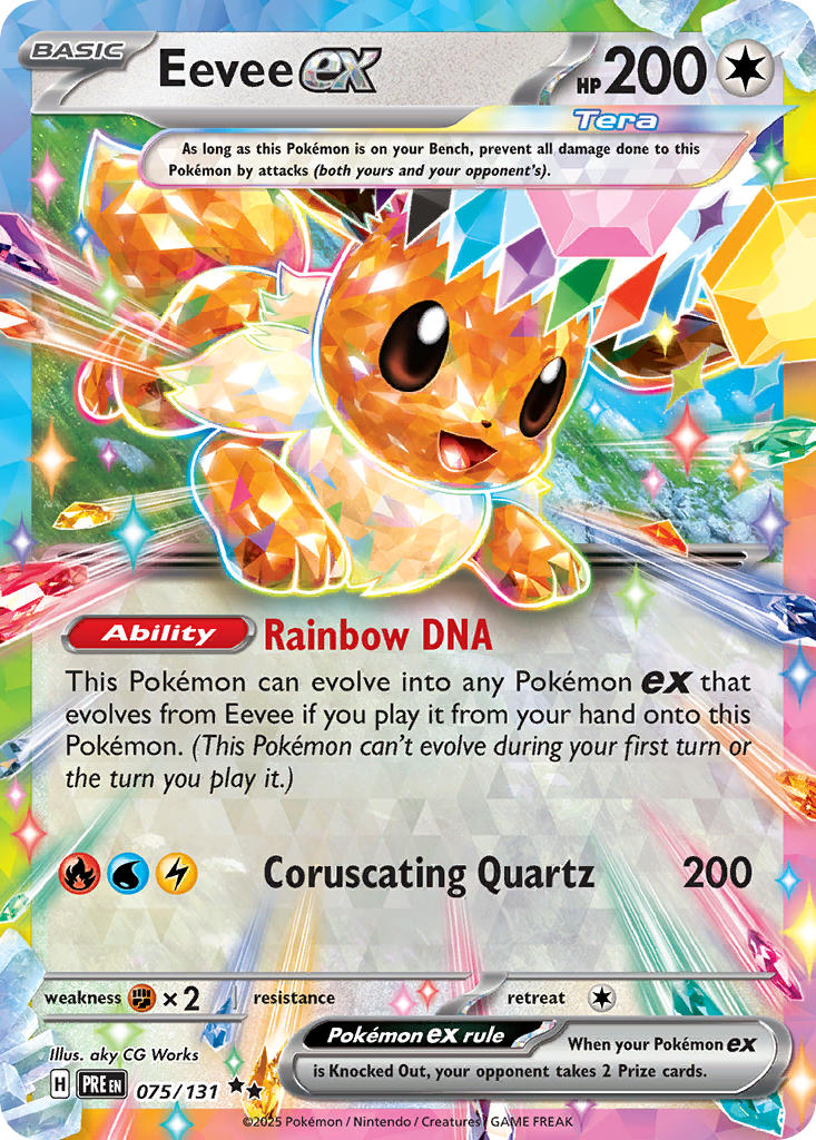 075/131 Eevee ex - SCARLET & VIOLET: PRISMATIC EVOLUTIONS - Pokemon Single Card