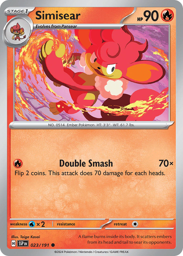 Simisear 023/191 - POKEMON SCARLET & VIOLET: SURGING SPARKS - Pokemon Single Card