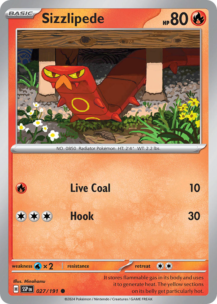 Sizzlipede 027/191 - POKEMON SCARLET & VIOLET: SURGING SPARKS - Pokemon Single Card